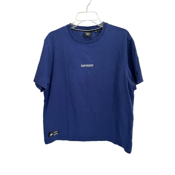 Men's Large Superdry Blue Cotton Tee T-Shirts - Picture 1 of 6